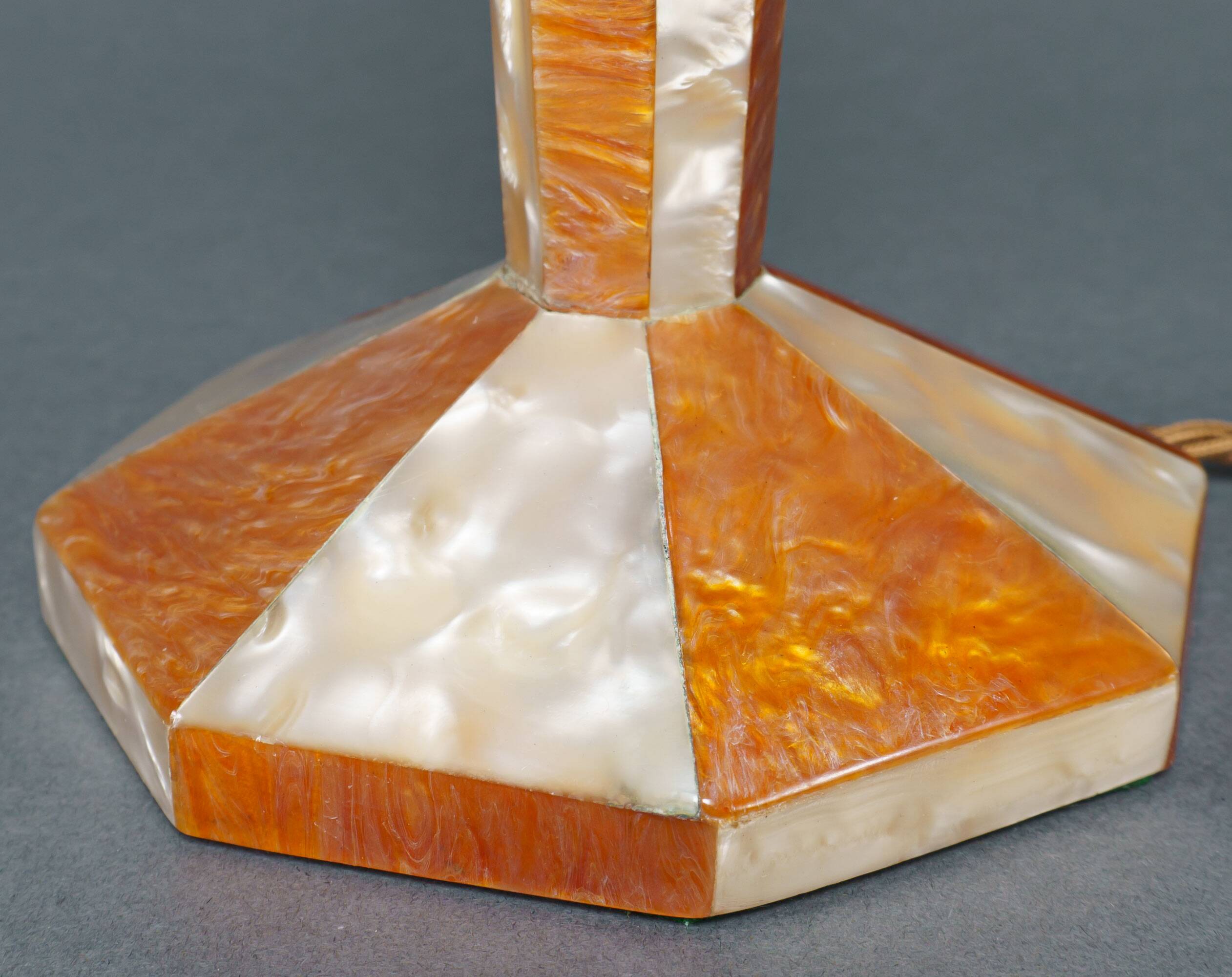 1920s Art Deco Celluloid Mother of Pearl & Tortoiseshell Table Lamp