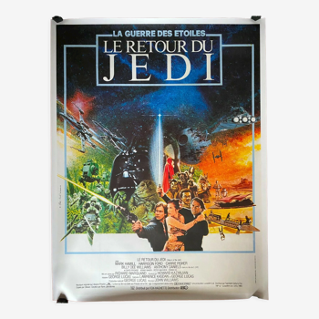 Affiche cinéma originale entoilée  "Le Retour du Jedi" Star Wars 120x160cm 1983