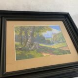 Landscape, watercolor painting 1940er