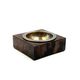 Mid-century modern brown goatskin parchment ashtray, Aldo Tura, Italy 1960s