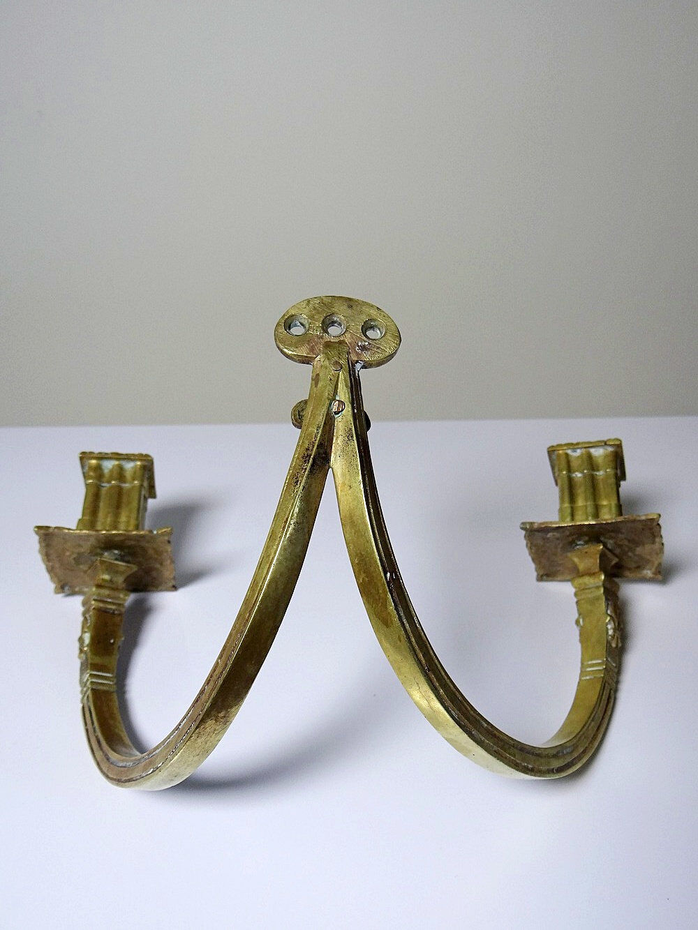 Chandelier mural 2 flames style High Era 19th century gilded bronze "in the financial style"