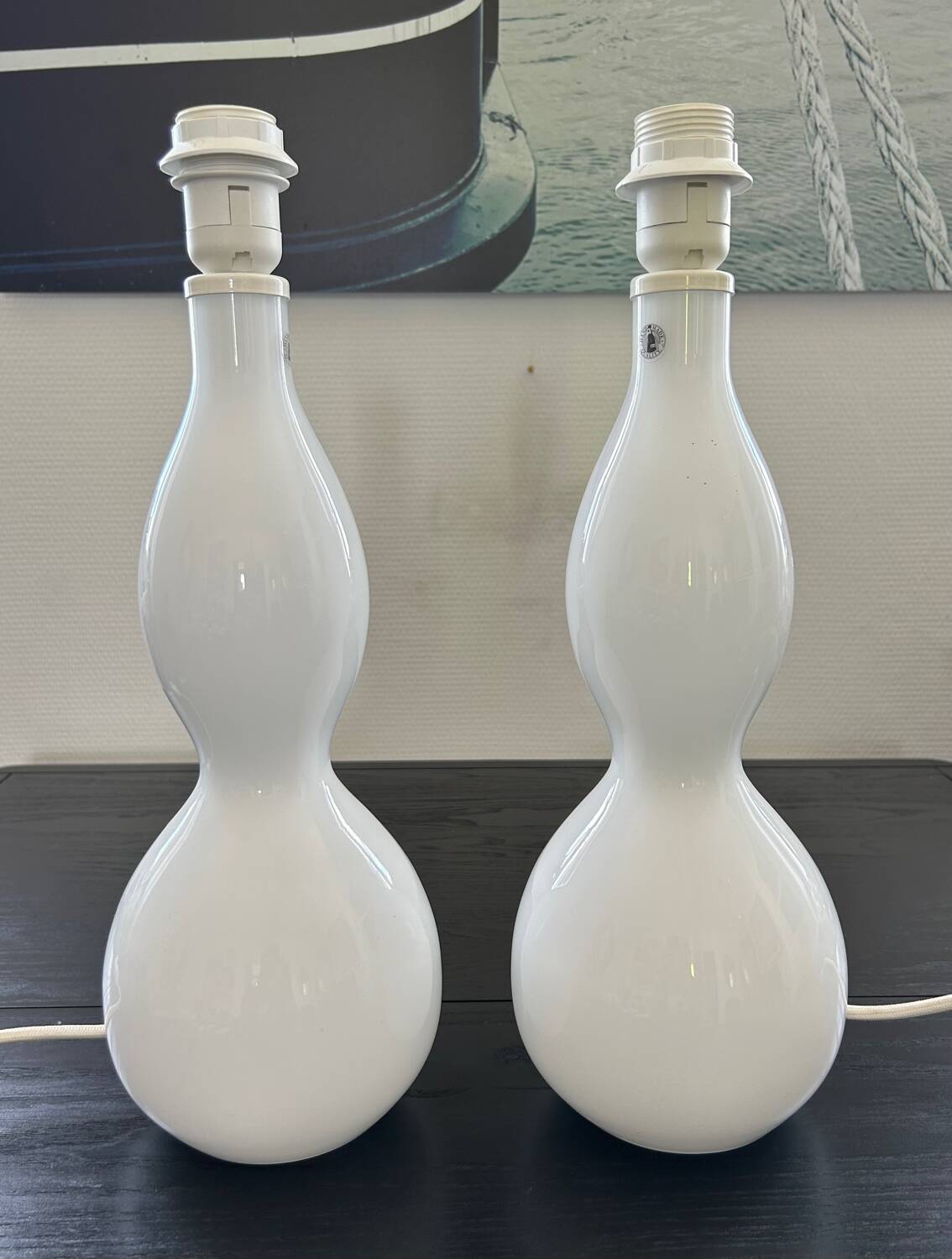 Pair of blown glass lamp bases