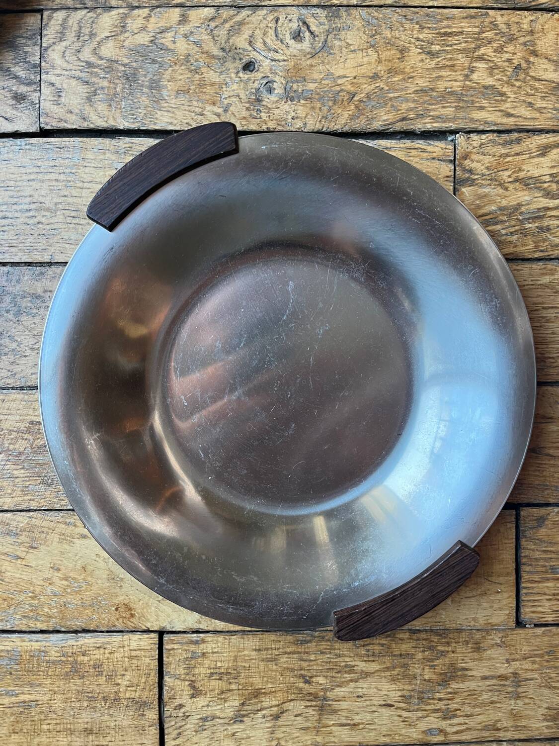 Scandinave. 3 plateaux de service palissandre inox