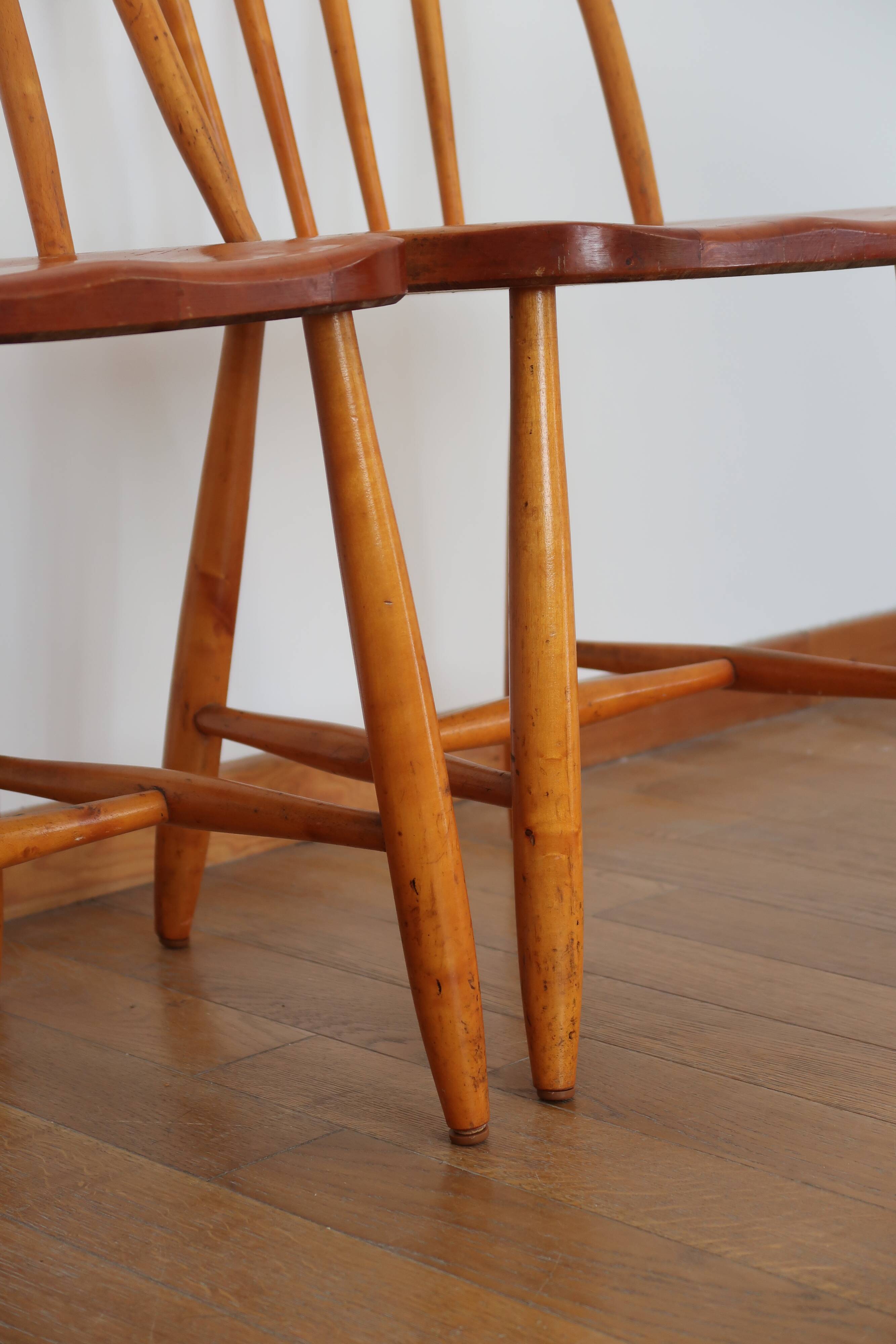 4 Scandinavian beech chairs