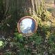Vintage rattan round mirror 38cm