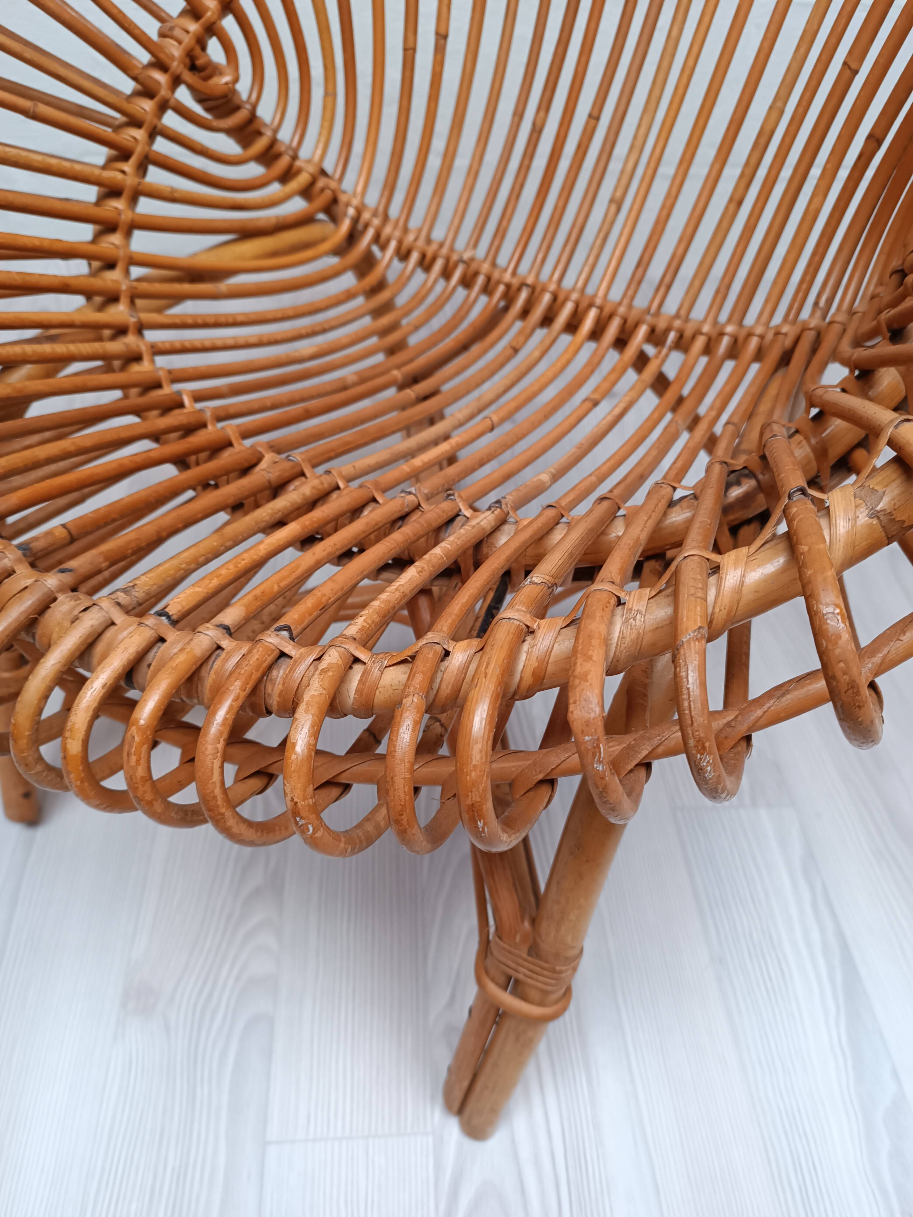 Vintage rattan armchair 1960