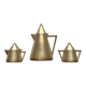 Metal Art Deco teapot, sugar bowl, milk jug, 1960s, set of 3
