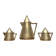 Metal Art Deco teapot, sugar bowl, milk jug, 1960s, set of 3