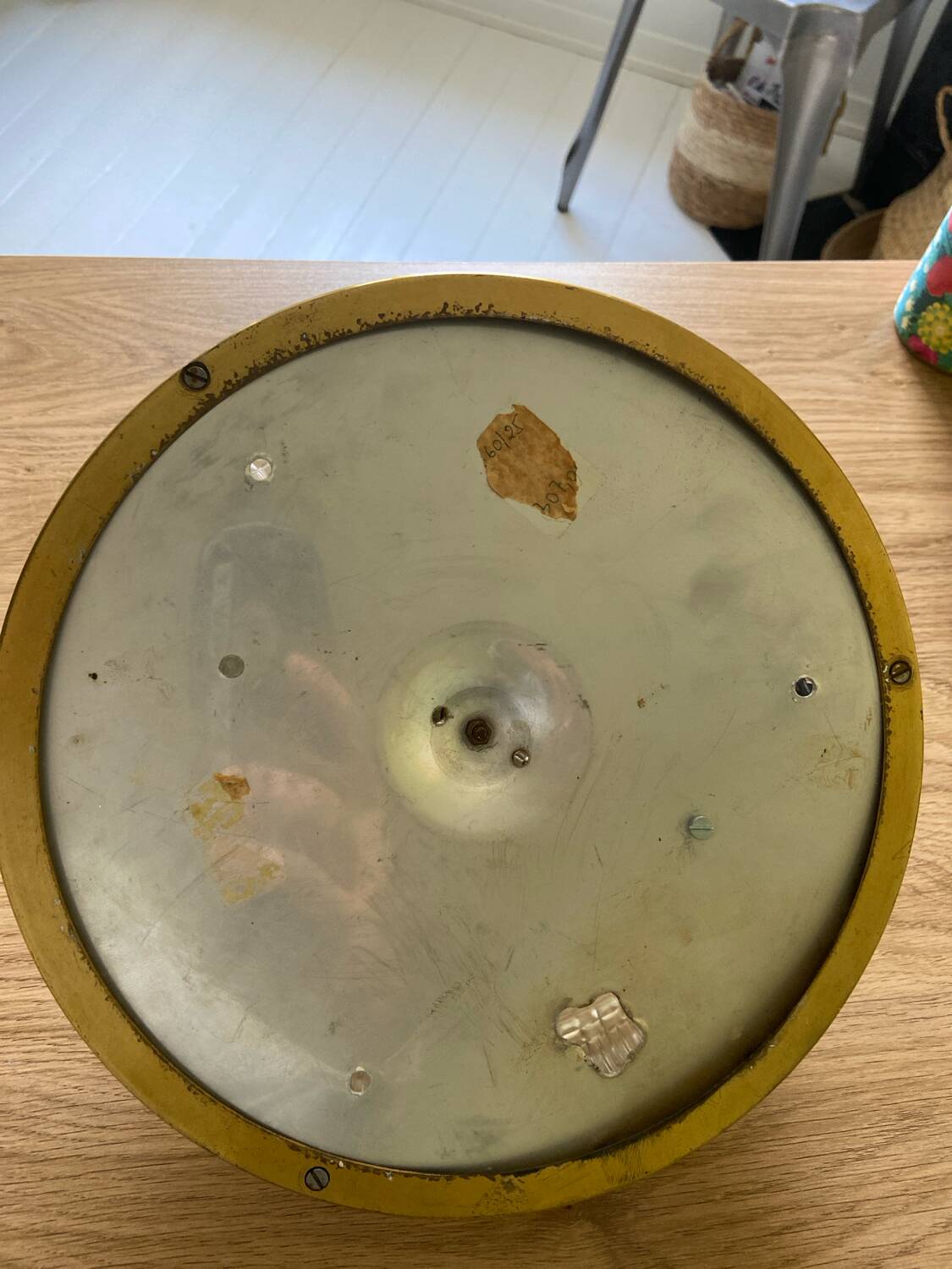 Brass and glass ceiling light