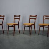 Vintage walnut dining chairs by Mier Topolcany, Czechoslovakia, 1960s, set of 4
