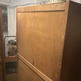 Parisian administrative cabinet from the 1950s. Blond oak.