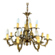 Napoleon III style chandelier in gilded bronze and patinated with putti decorations