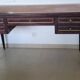 Antique Louis XVI style desk – solid wood + leather + extensions