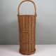 Vintage wicker umbrella stand, handcrafted, 1960s.