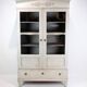 Vitrine d'époque Gustavienne en bois peint en gris, années 1810