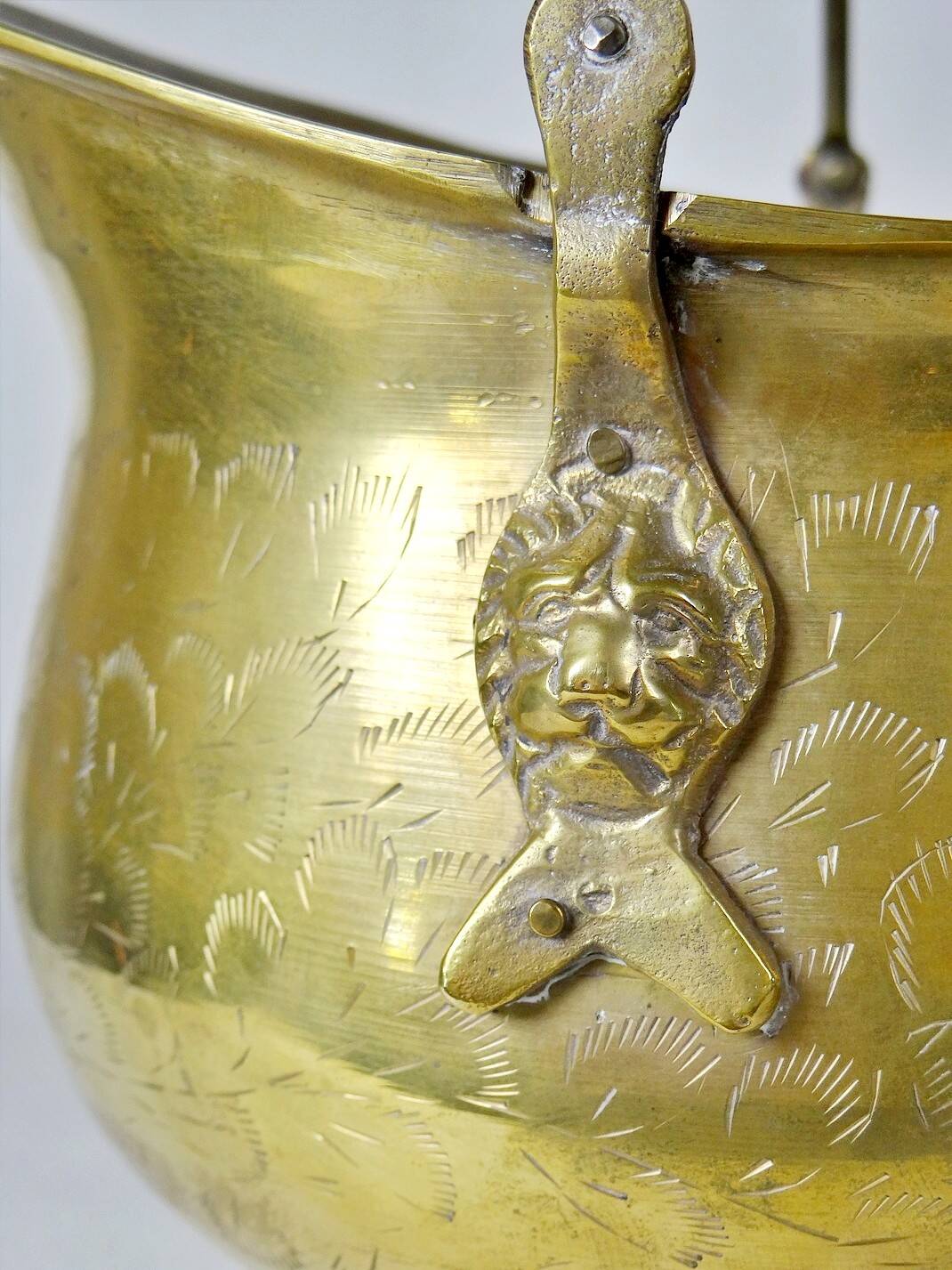 Vintage Ornate Brass Coal Bucket