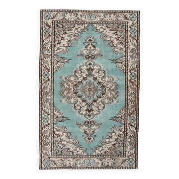 6x9 Teal Green & Brown Persian Rug, 173x270Cm