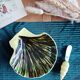 St-Clement shell-shaped butter dish and knife