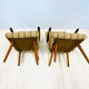 A pair vintage cocktail chairs with stripes and metal screws