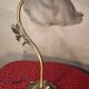 Art Nouveau bronze petal lamp with molded glass, 28 x 34 cm. Electricity OK