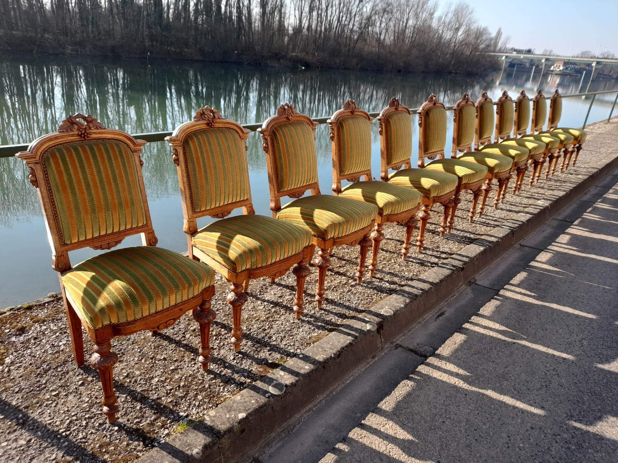 Series of 12 chairs style Henri II Napoleon III