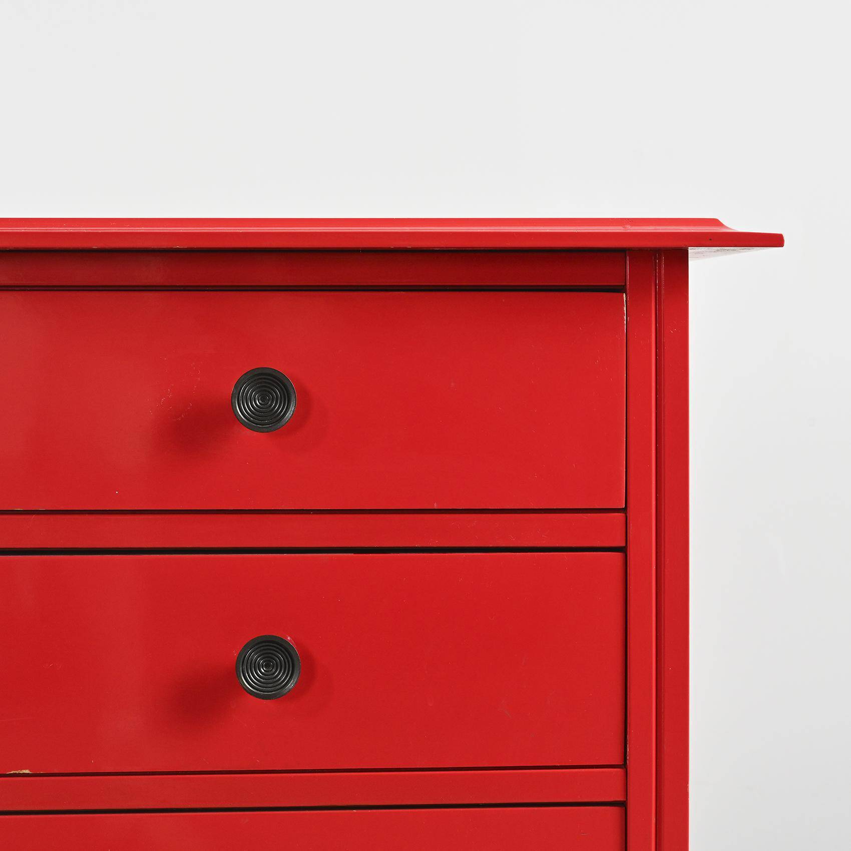 Commode laquée rouge Carlo De Carli pour Sormani, vers 1963