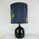 "Fig" lamp, black ceramic and silk shade, 1960s.