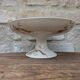 Flat serving compote dish in Terre de Fer HB & Cie with brown floral decoration.