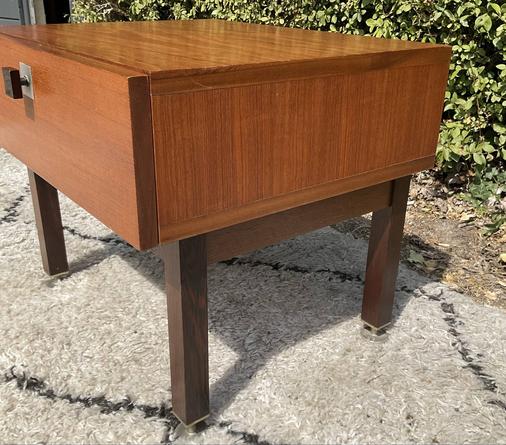 Vintage bedside table from the 60s-70s in teak.