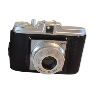 Ancien appareil photo Agfa Isola 1 avec étui