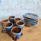 Art Deco coffee service Vallauris cobalt blue flambe glaze – 15 pieces
