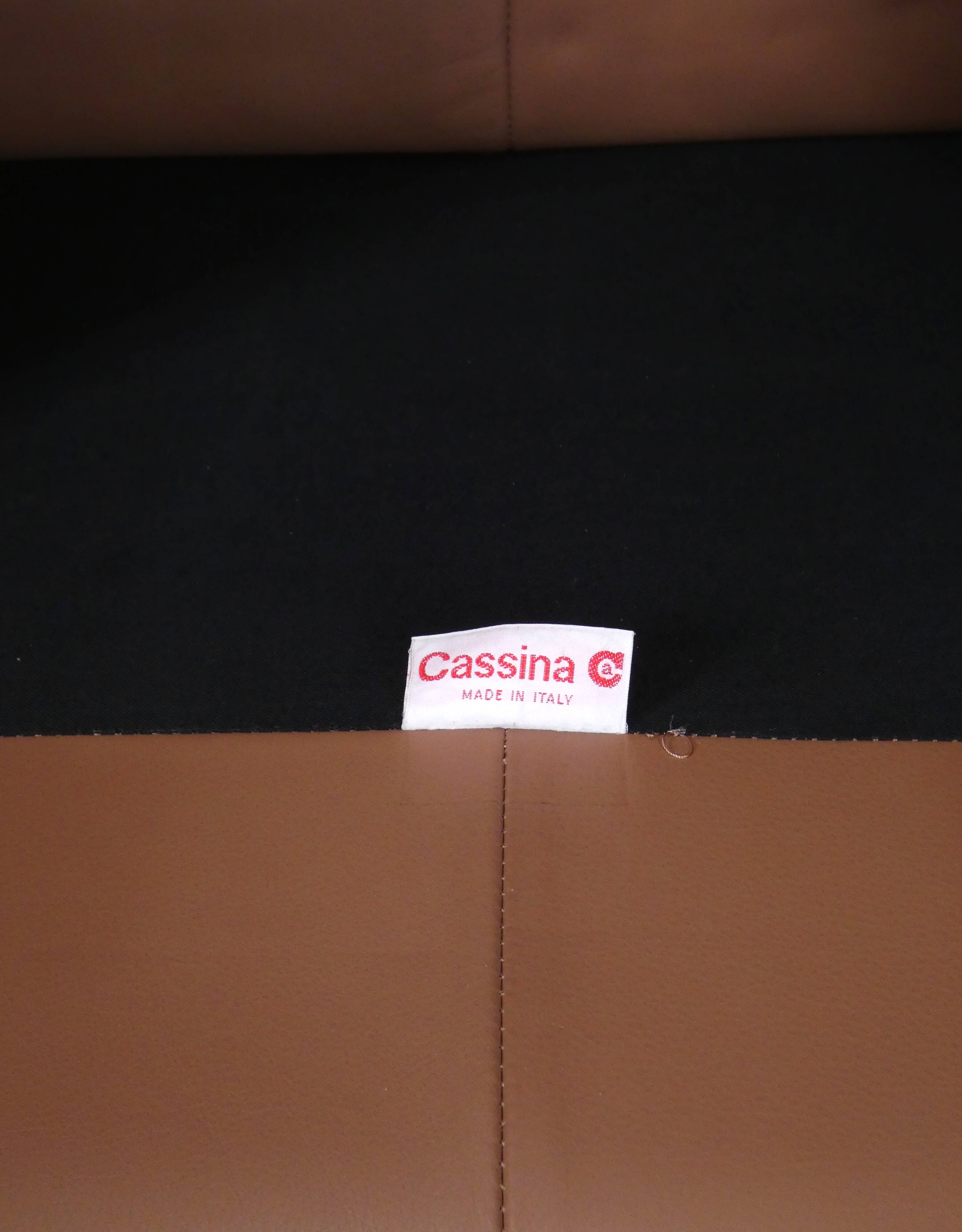 Set of Cassina Maralunga 2 seaters in mocca leather