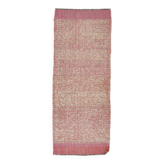 Tapis de couloir turc rose moderne du milieu du siècle 2x6, 67x171 cm
