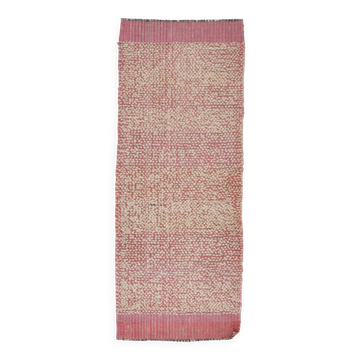 Tapis de couloir turc rose moderne du milieu du siècle 2x6, 67x171 cm