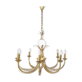 Lustre en laiton et ananas chromé, années 1970