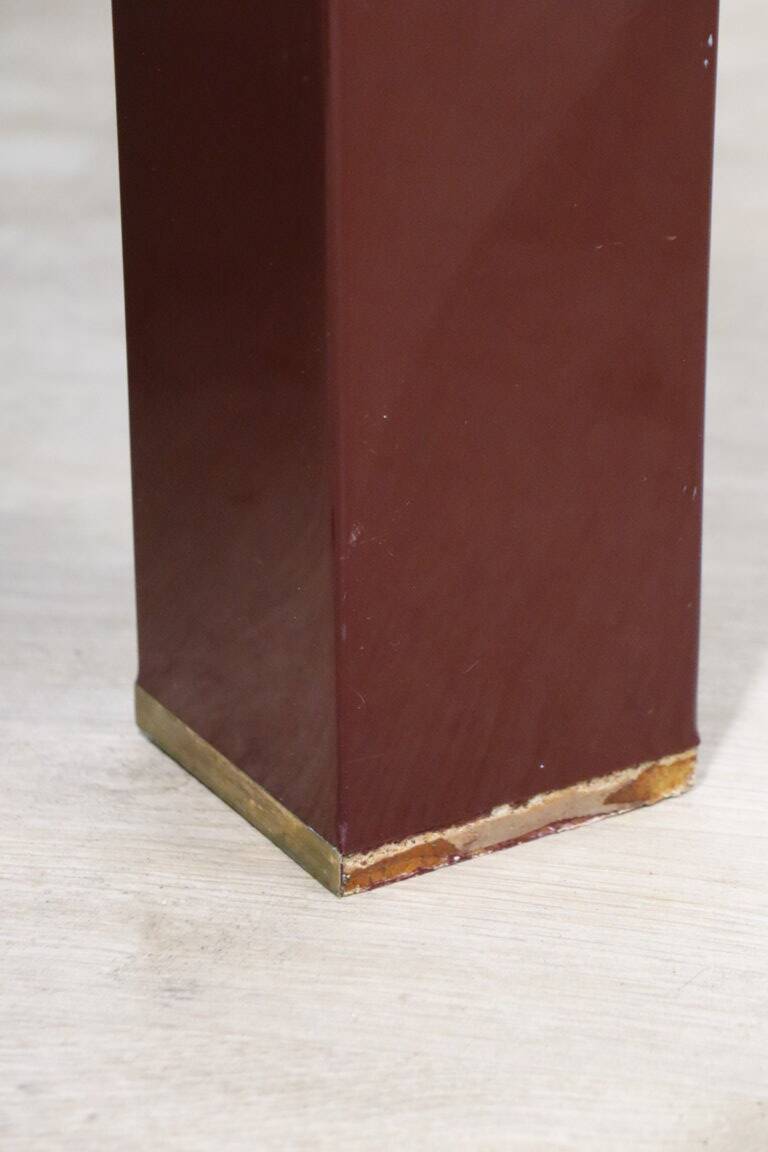 Vintage Jean-Claude Mahey coffee table in lacquered wood and brass, 1970