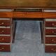 Antique Hardwood Desk with Leather Top and Slanted Drawer