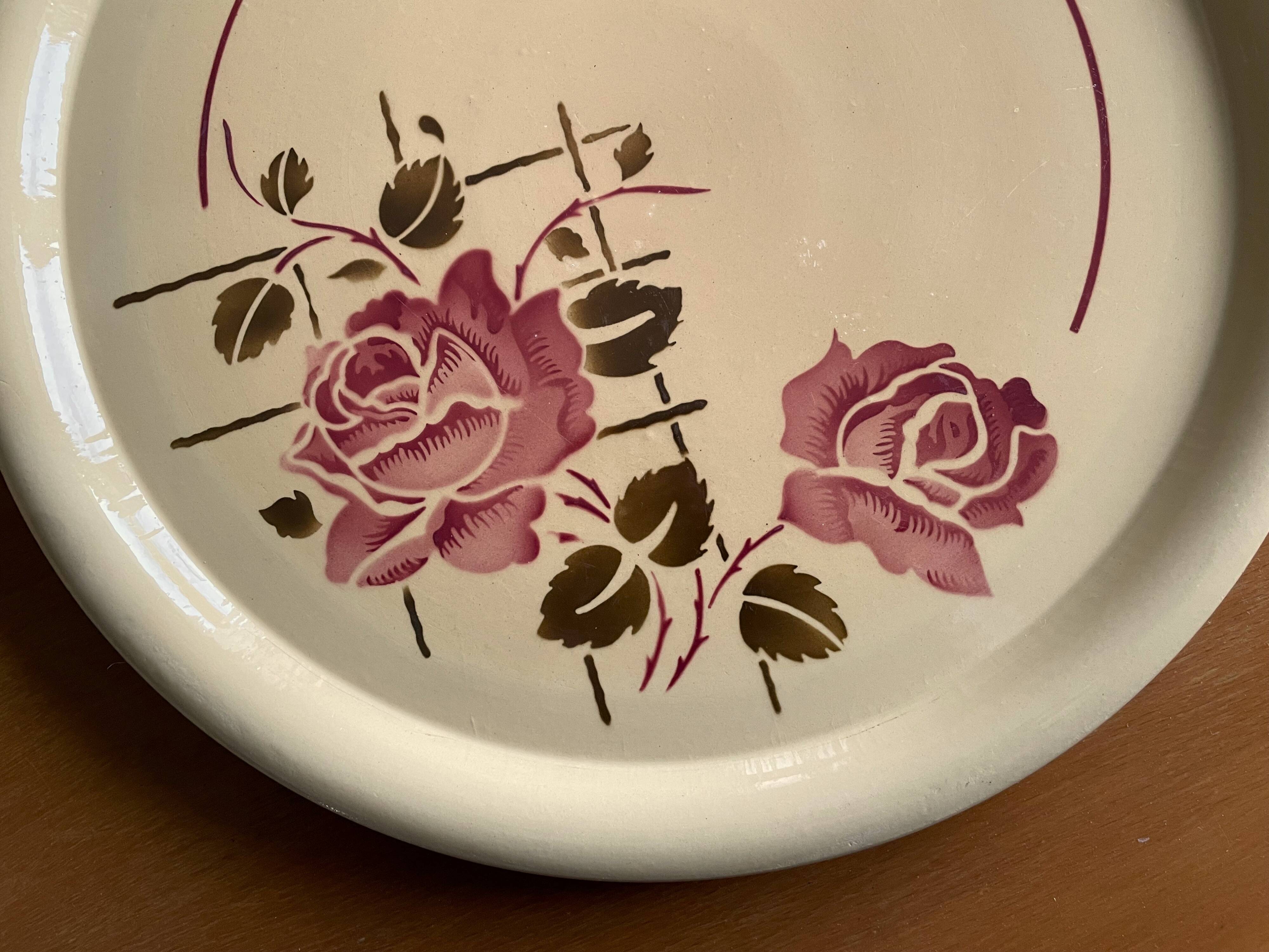 Antique pie dish in faience from badonviller