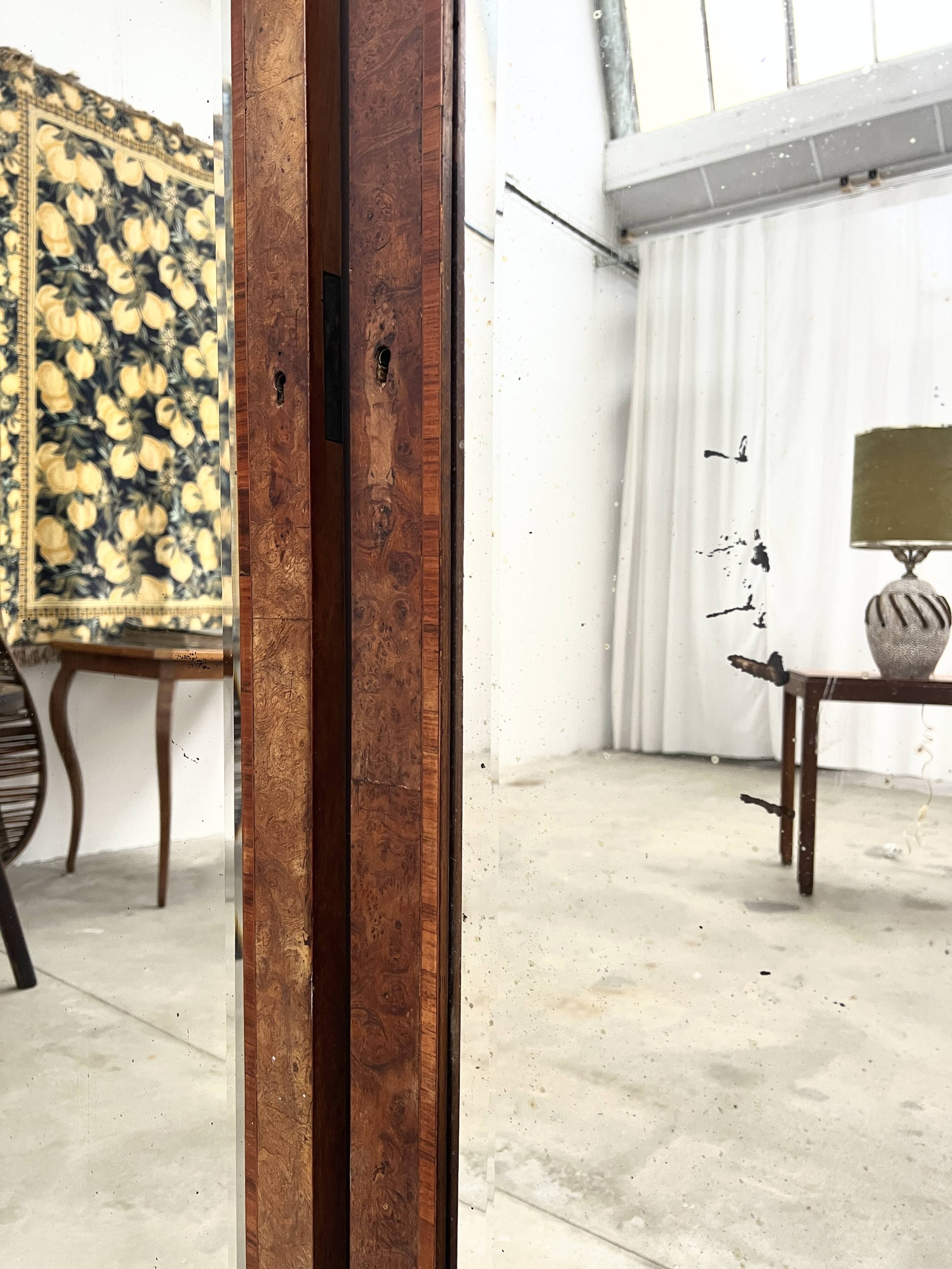 Pair of antique Art Deco mirror doors