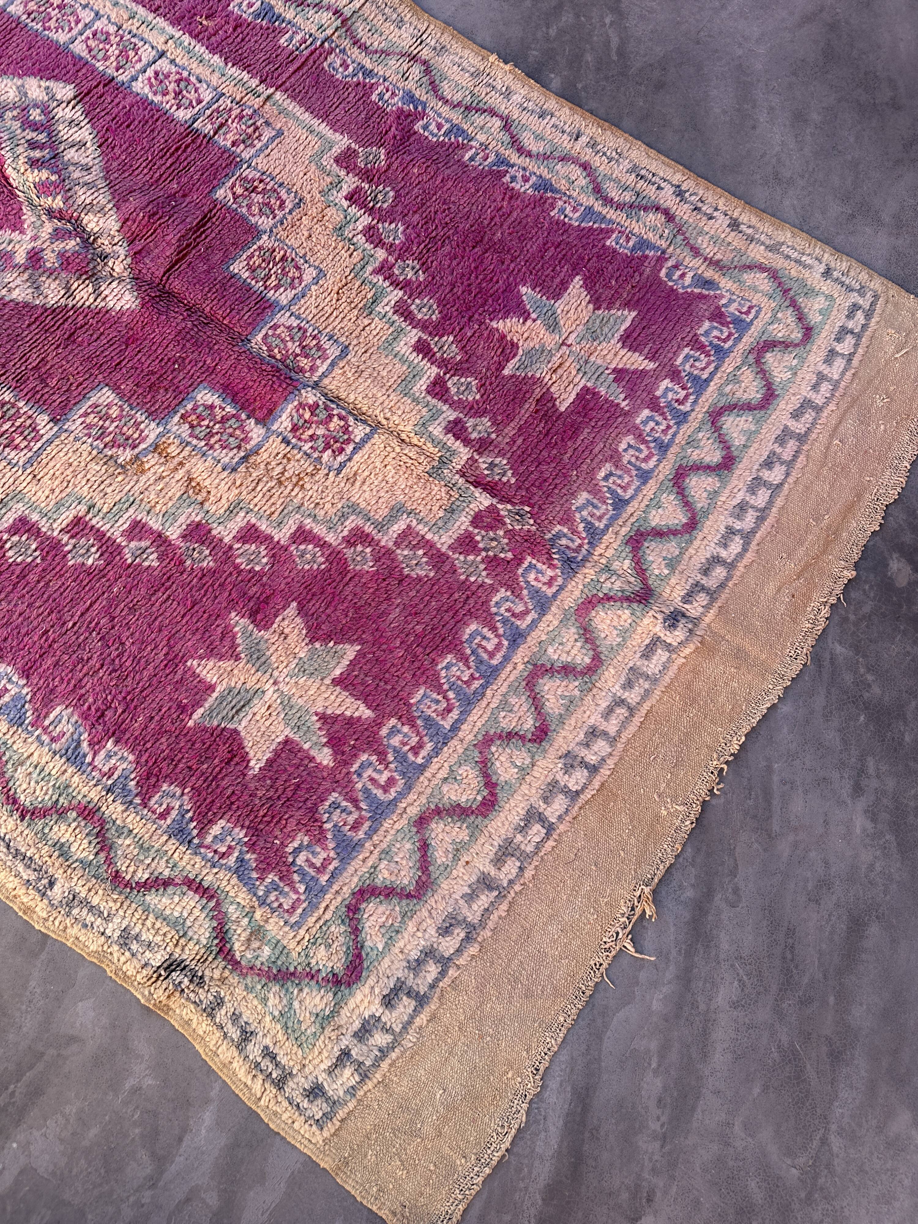 Moroccan rug Ait Bou Sbaa purple - 304 x 158 cm