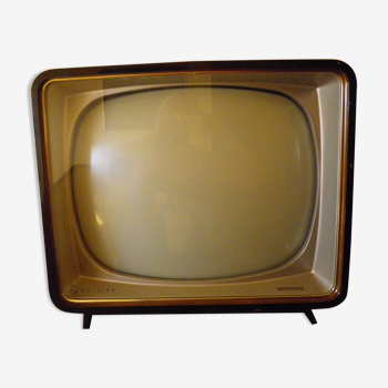 Téléviseur vintage Philips encadrement bois laqué -Hollande- Années 50