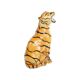 Vintage Siberian Tiger Sculpture Glazed Italian Ceramics 1980s