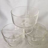 Ensemble de 3 tasses à dessert vintage en verre