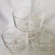 Ensemble de 3 tasses à dessert vintage en verre