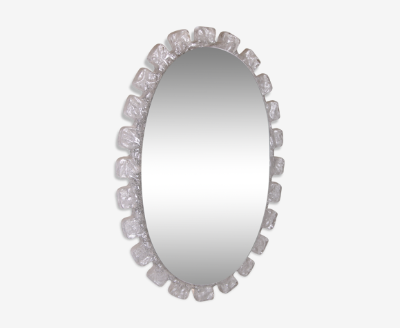 Miroir ovale de Hillebrand Allemagne années 60 - 65x43cm