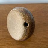 Old Lamp Base Vintage Brown Glazed Stoneware Soliflore #D437