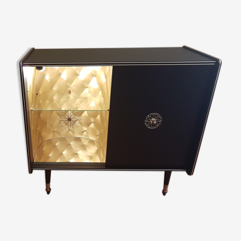 Vintage furniture restyled black and gold Showcase Bar Extra TV