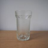 1950s Italian Pressed Glass Vase With Leaf Pattern