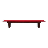 Banc en cuir écologique rouge, design danois, années 1990, production : Danemark