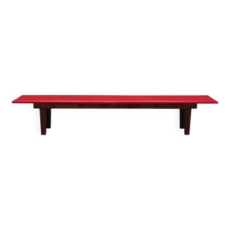 Banc en cuir écologique rouge, design danois, années 1990, production : Danemark